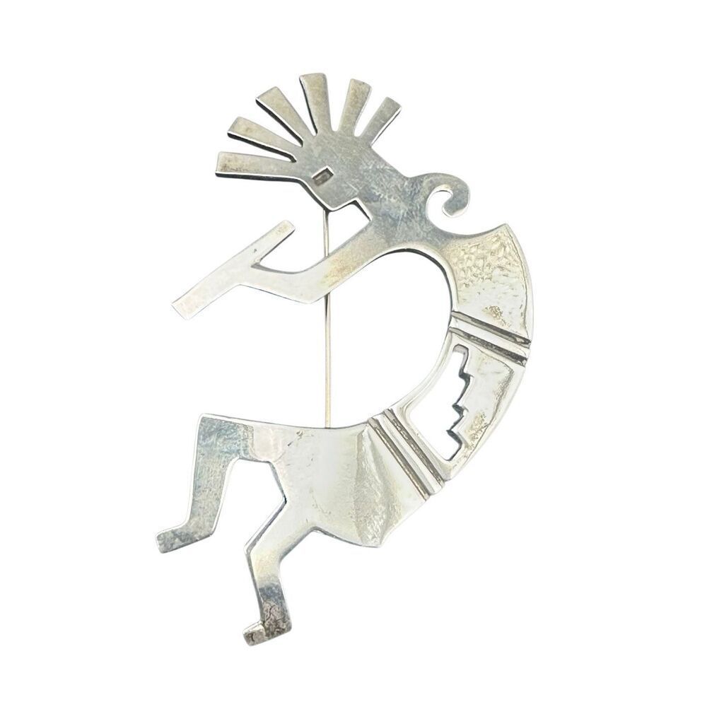 Sterling silver Kokopelli Native American Large pin
